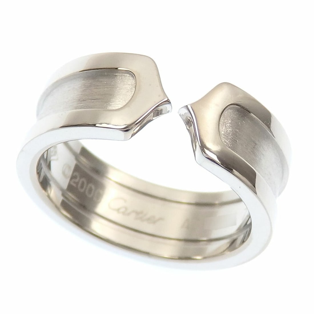 Cartier C2 Ring for Women, 18K White Gold, Size 10, 7.6g, Gold 750, 50, 7.6g (1 of 9)