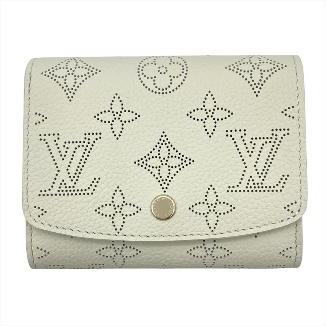 Louis Vuitton Iris Portefeuille Compact Bi-fold Wallet Monogram Mahina M28068 RFID Jade Green: --- Catalog ---Category: SizeSize (HxWxD): 10cm x 12cm x 3.5cm / 3.93'' x 4.72'' x 1.37''Category: DesignType: Wallet (bi-fold)Gender: WomenMaterial: Mahina leather Category: GeneralLine: MahinaBrand: