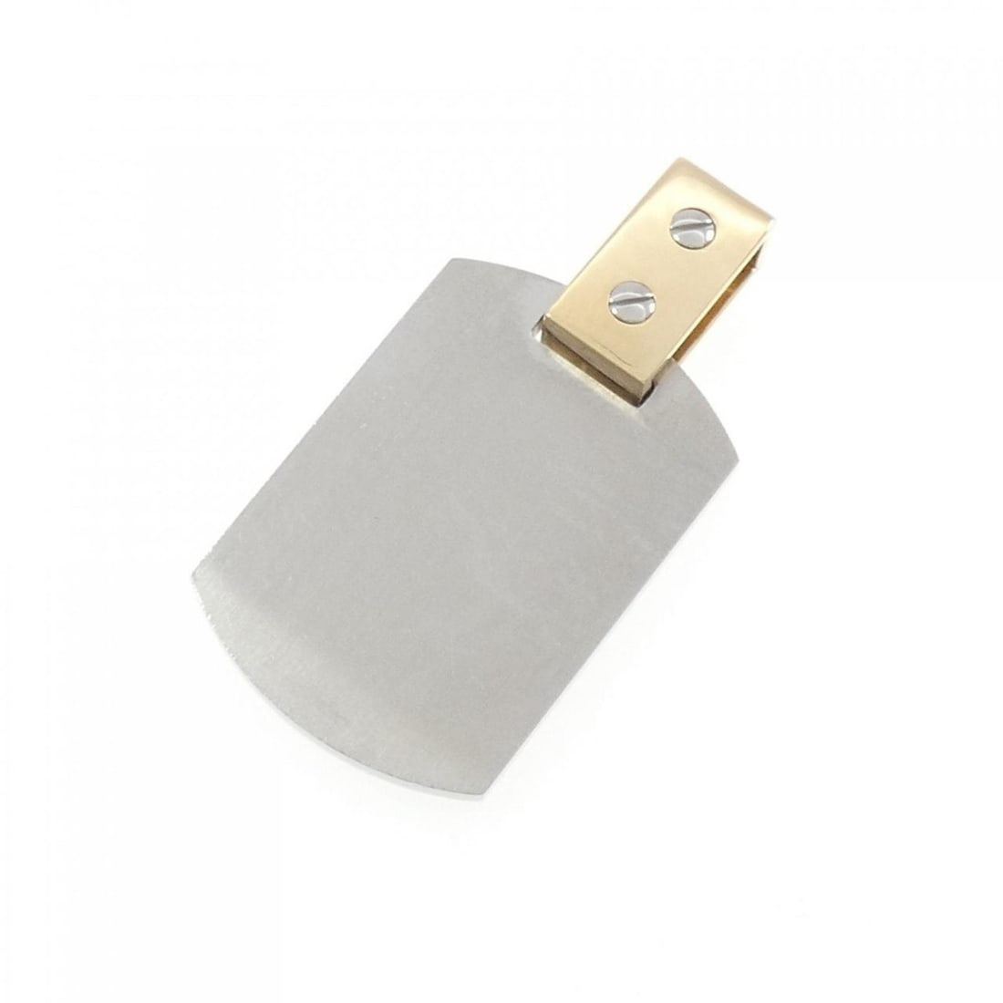 Cartier Santos 100 Pendant: --- Catalog ---Category: SizePendant Size: 39.5mm x 20.2mm / 1.55'' x 0.79''Category: DesignColor: Yellow goldGender: WomenMaterial: Stainless steelPendant Type: PendantCategory: GeneralMPN: