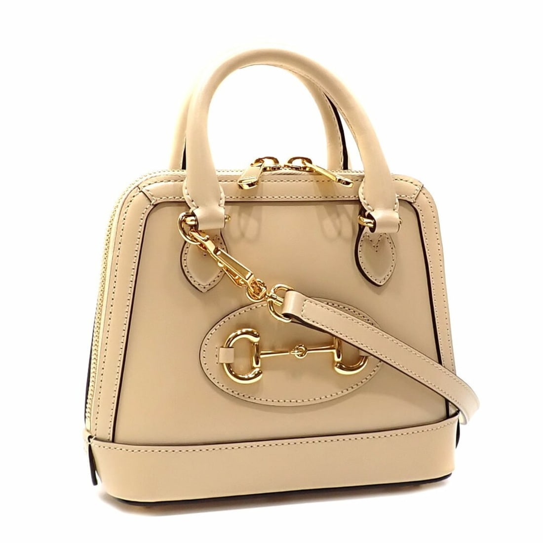 Gucci Horsebit 1955 Handbag, Women's, Beige Leather, 640716 (1 of 10)