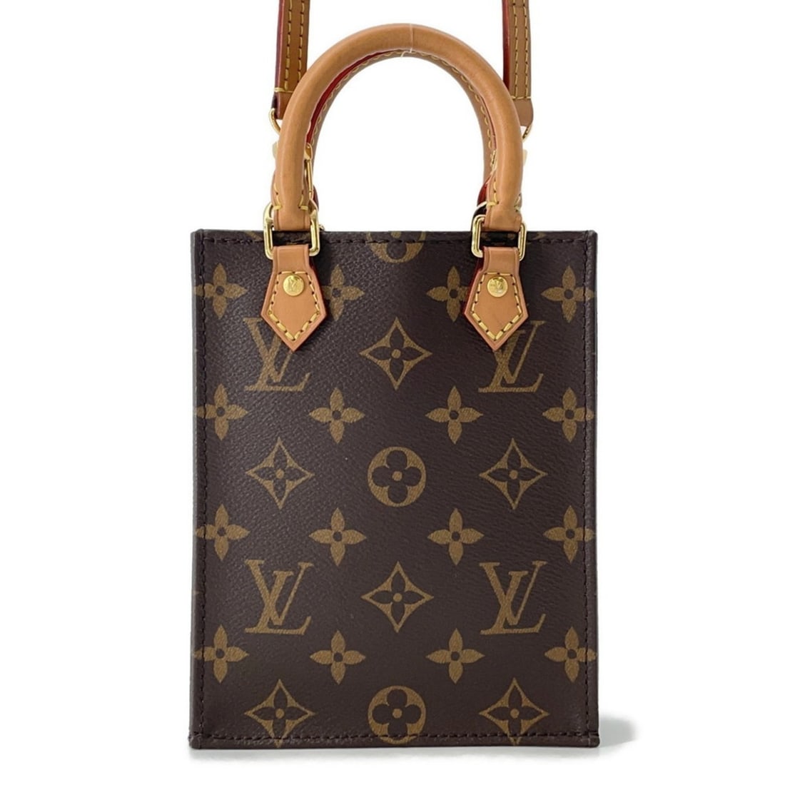 Louis Vuitton Petite Sac Plat Monogram Handbag M81295 2-way Shoulder Bag (1 of 12)