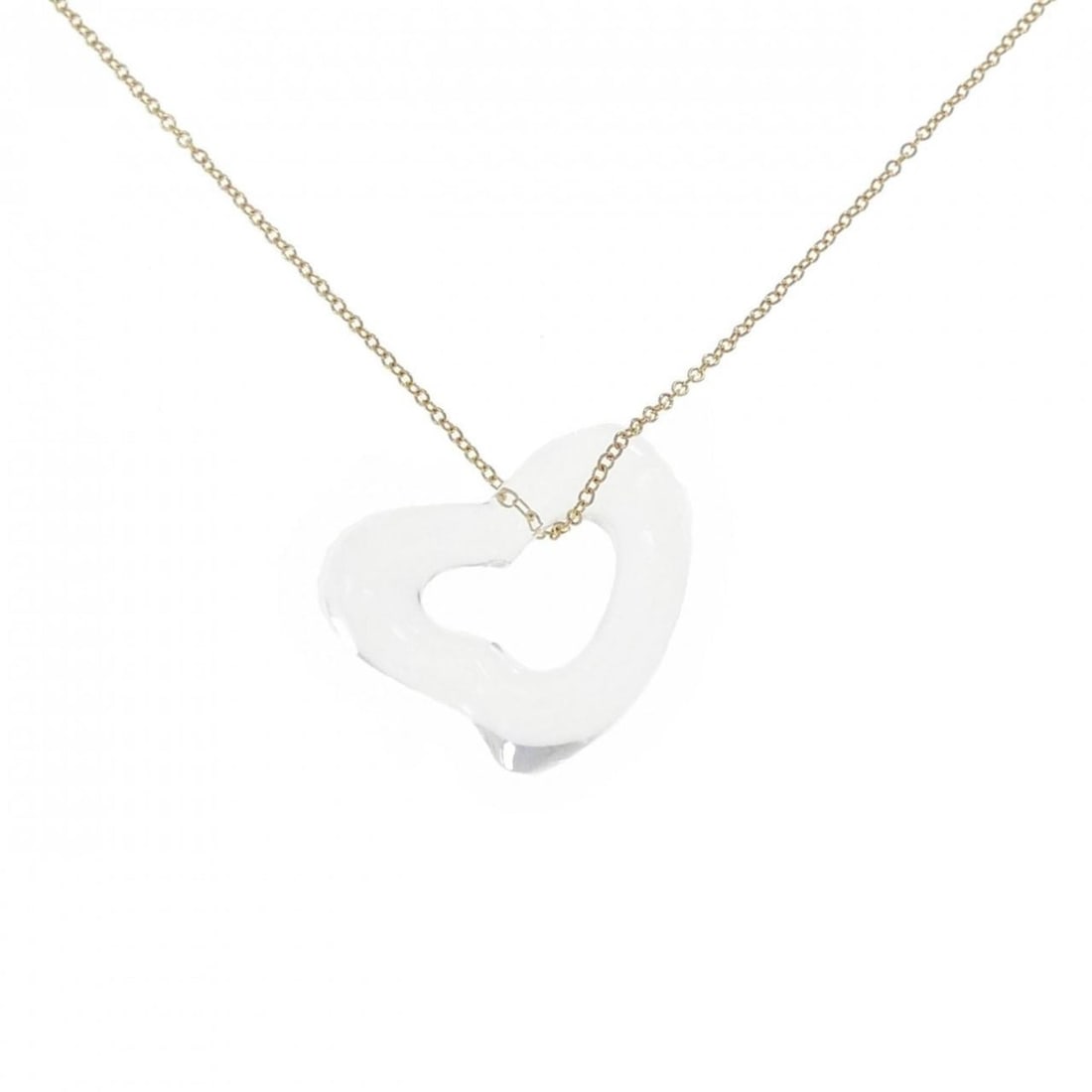 Tiffany Open Heart Necklace: --- Catalog ---Category: SizePendant Size: 23.1mm x 19.5mm / 0.9'' x 0.76''Neck Circumference: 43 cm / 16.92''Category: DesignColor: Yellow goldStone: CrystalGender: WomenMaterial: Yellow gold