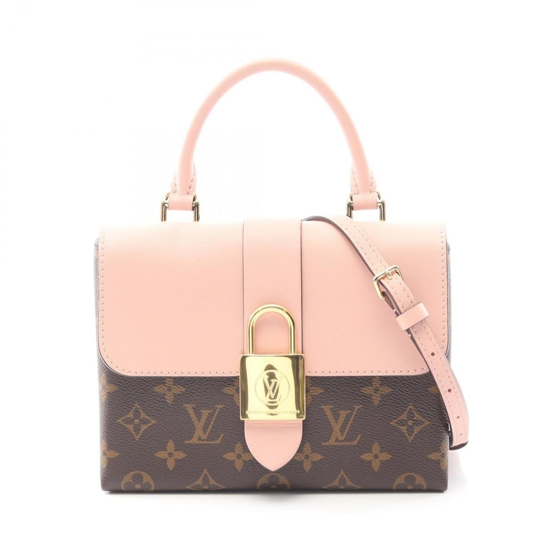 Louis Vuitton Rocky BB Handbag, Coated Canvas and Leather, Monogram, Women's, Brown Pink, M44080: --- Catalog ---Category: SizeSize (HxWxD): 16cm x 20cm x 7.5cm / 6.29'' x 7.87'' x 2.95''Category: DesignType: HandbagColor: Brown, Monogram, Pink, Rose PoudreGender: WomenMaterial: Coated canvas , Le