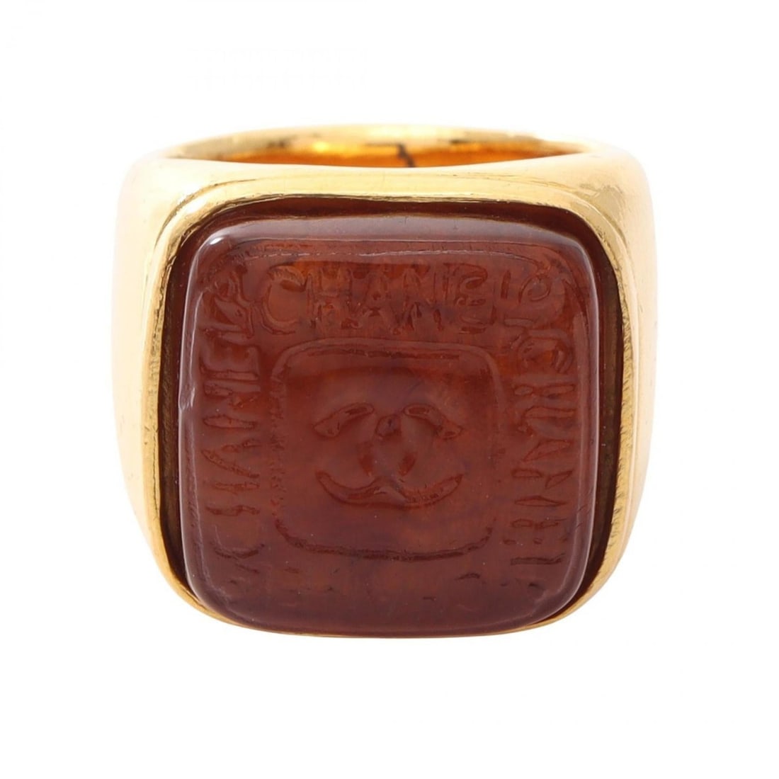 CHANEL Coco Mark Ring, Gold Plated, Women's: --- Catalog ---Category: SizeJP Size: 12US Size: 6.5Category: DesignType: Band ringColor: GoldGender: WomenMaterial: Gold platingCategory: GeneralBrand: Chanel--- Item List ---Section: ConditionRankin