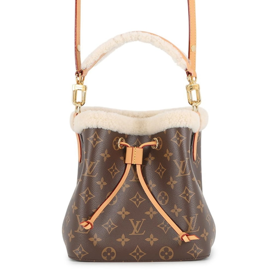Louis Vuitton Monogram Shearling NeoNoe BB Handbag M46319 LOUIS VUITTON 2-Way Shoulder Bag: --- Catalog ---Category: SizeWeight: 450g / 15.87oz.Size (HxWxD): 21.5cm x 19cm x 13cm / 8.46'' x 7.48'' x 5.11''Strap Length: 68cm - 115.5cm / 26.77'' - 45.47''Category: DesignType: Handbag, Shoulder