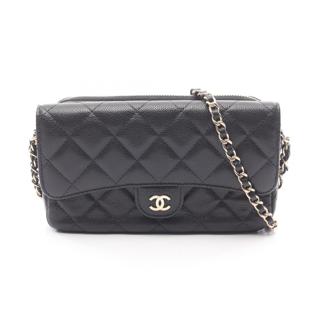 CHANEL Matelasse Chain Phone Case Wallet Shoulder Bag in Calfskin Leather (Black) for Women (AP2096): --- Catalog ---Category: SizeSize (HxWxD): 10cm x 17.5cm x 4cm / 3.93'' x 6.88'' x 1.57''Category: DesignType: Shoulder bagColor: BlackGender: WomenMaterial: Grained Calfskin Hardware Color: GoldCateg