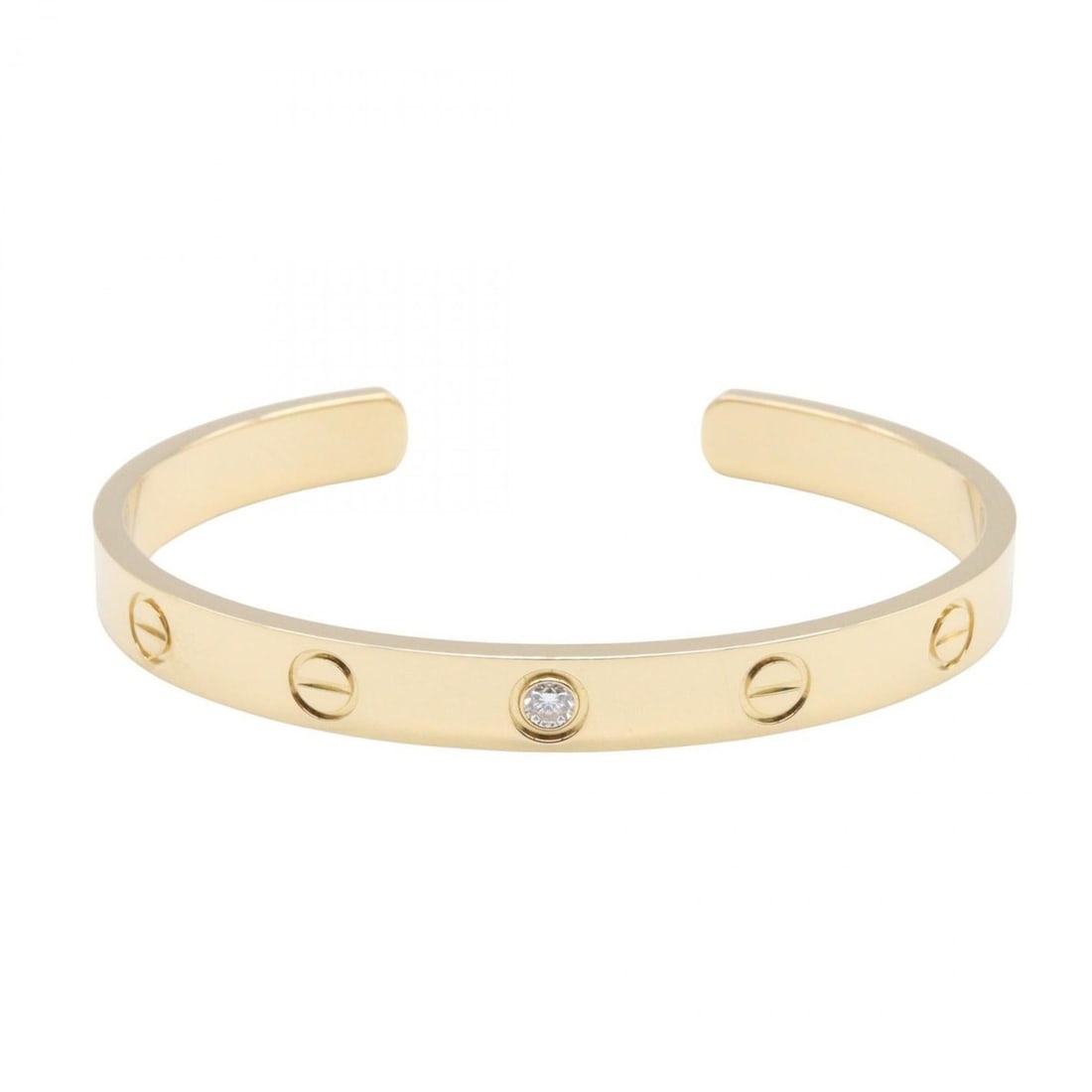 Cartier Love Open Bracelet Classic 1PD in 18K Yellow Gold with Diamonds, Women's, and Clear (1 of 14)
