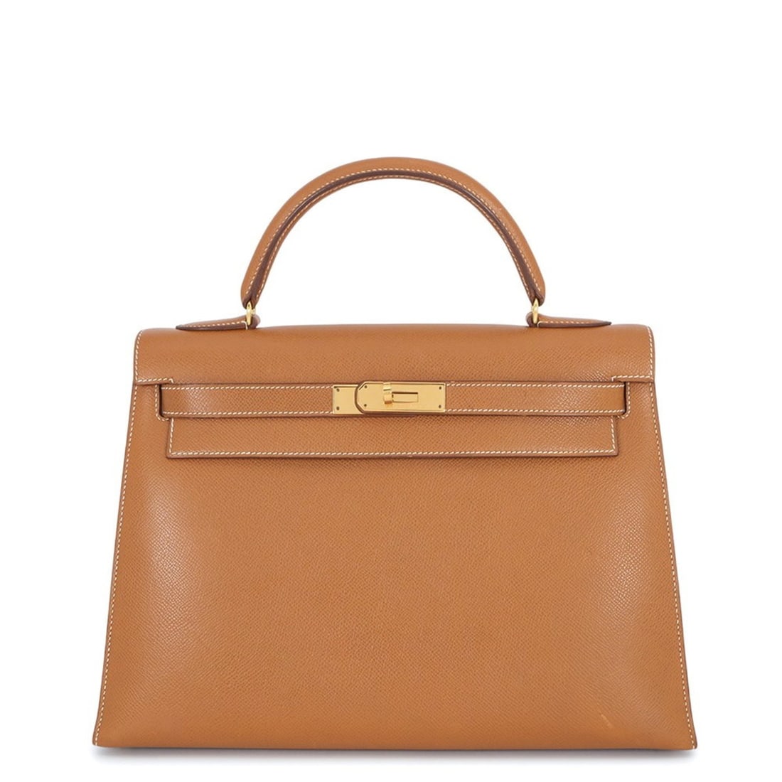 Hermes Hermès Kelly 32 Handbag, Gold, with Exterior Stitching, Couchvel, ?U Stamp, 2-Way Shoulder: --- Catalog ---Category: SizeWeight: 900g / 1.98lb.Size (HxWxD): 22cm x 31.5cm x 12cm / 8.66'' x 12.4'' x 4.72''Strap Length: 90cm / 35.43''Category: DesignType: HandbagColor: GoldGender: WomenClosure