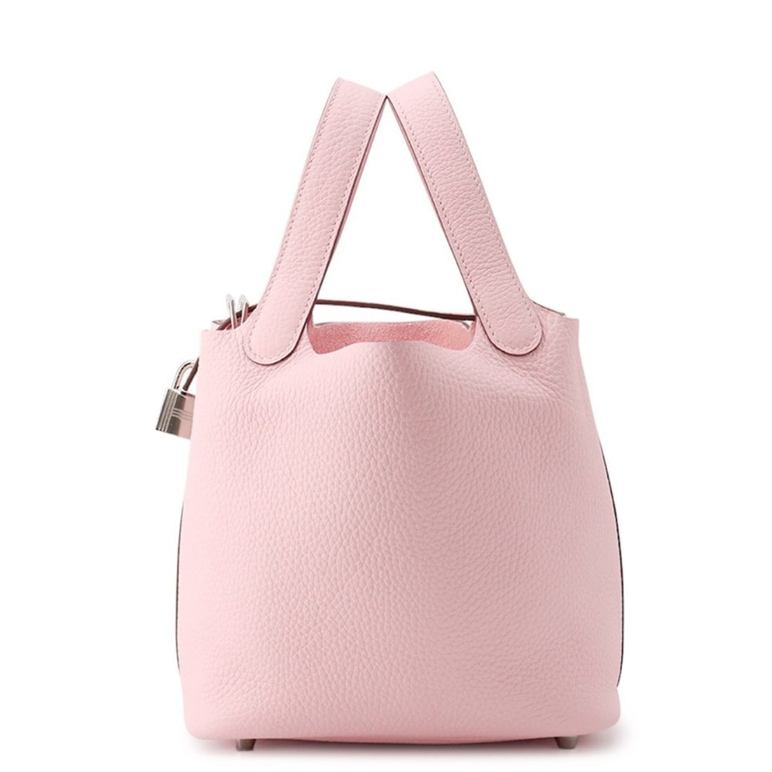 Hermes Hermès Picotin Lock PM Handbag in Rose Sakura/Clemence Leather with Double Stamp: --- Catalog ---Category: SizeWeight: 440g / 15.52oz.Size (HxWxD): 18.5cm x 18cm x 13cm / 7.28'' x 7.08'' x 5.11''Category: DesignType: HandbagColor: Rose sakuraGender: WomenMaterial: Taurillon clemenc