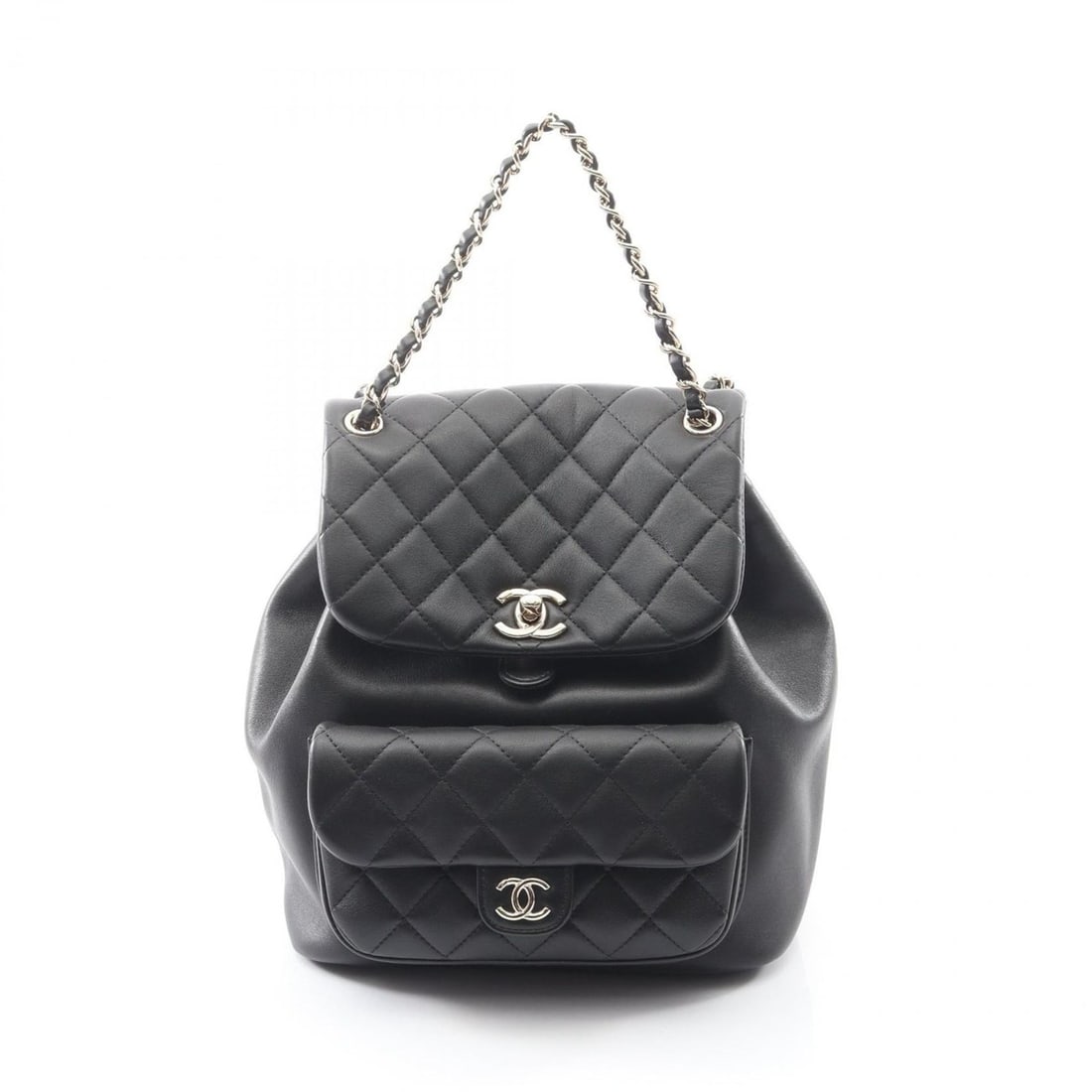 CHANEL Matelasse Backpack Bag in Lambskin Leather, Women's, Black, AS3618 (1 of 15)