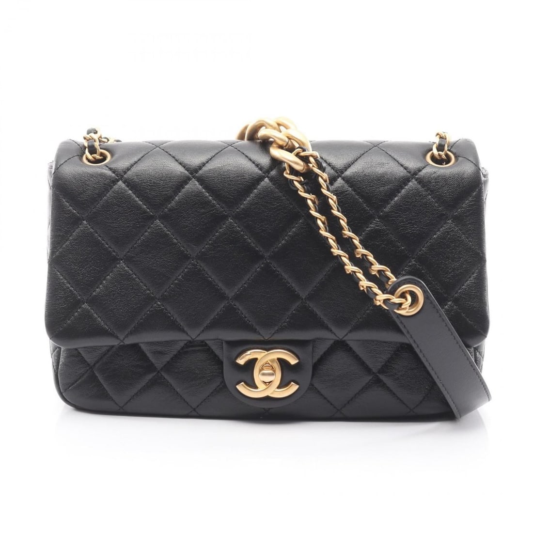 CHANEL Matelasse Shoulder Bag, Leather, Women's, Black, AS31101 (1 of 13)