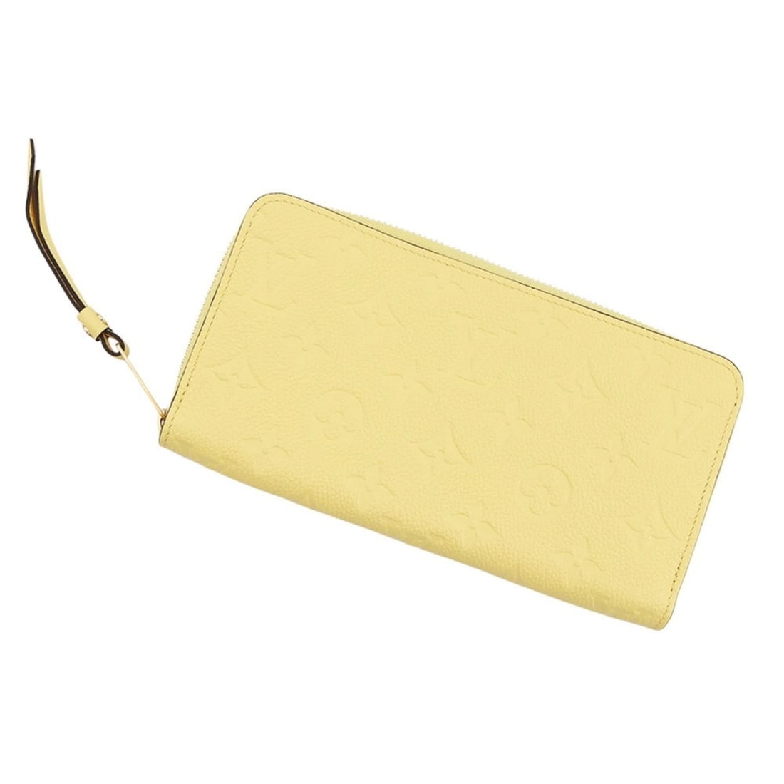 Louis Vuitton Monogram Empreinte Zippy Wallet M82043, a round wallet.: --- Catalog ---Category: SizeSize (HxWxD): 10.5cm x 19.5cm / 4.13'' x 7.67''Category: DesignType: Long wallet (bi-fold)Color: JauneGender: WomenMaterial: Monogram Empreinte Category: GeneralLine: Mono