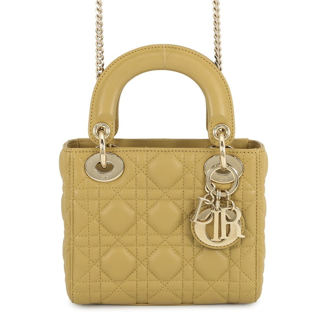 Christian Dior Lady Cannage Mini Handbag in Lambskin, M0505ONGE, 2-Way: --- Catalog ---Category: SizeWeight: 660g / 1.45lb.Size (HxWxD): 14.5cm x 17cm x 7.5cm / 5.7'' x 6.69'' x 2.95''Strap Length: 119cm / 46.85''Category: DesignType: HandbagColor: OliveGender: WomenClosu