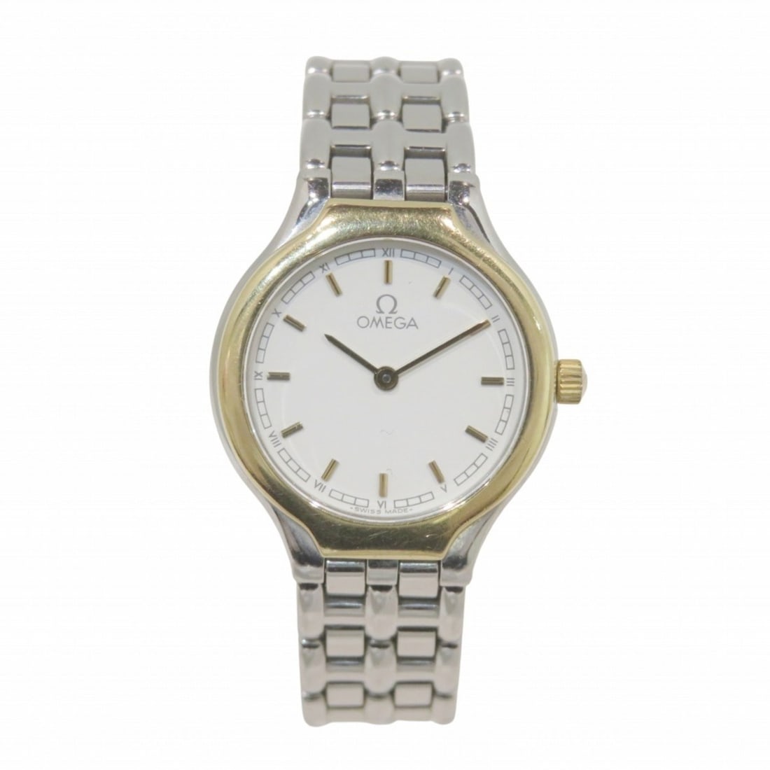 OMEGA Devil Symbol Watch, Stainless Steel, Quartz, White Dial: --- Catalog ---Category: SizeWrist Size: 15cm / 5.9''Case Diameter: 22mm / 0.87''Category: DesignType: WristwatchGender: Men,WomenColor (Dial): WhiteMaterial (Band): Stainless steelMaterial (Case): Go