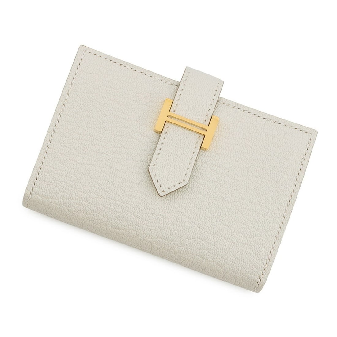 Hermes Hermès Bearn Mini Card Case with Coin Purse, Mushroom Design/Chevre Mysore, B Stamp: --- Catalog ---Category: SizeSize (HxWxD): 7cm x 10.5cm / 2.75'' x 4.13''Category: DesignType: Coin purse/coin caseGender: WomenMaterial: Chevre myzore leather Category: GeneralLine: BearnBrand: Herme