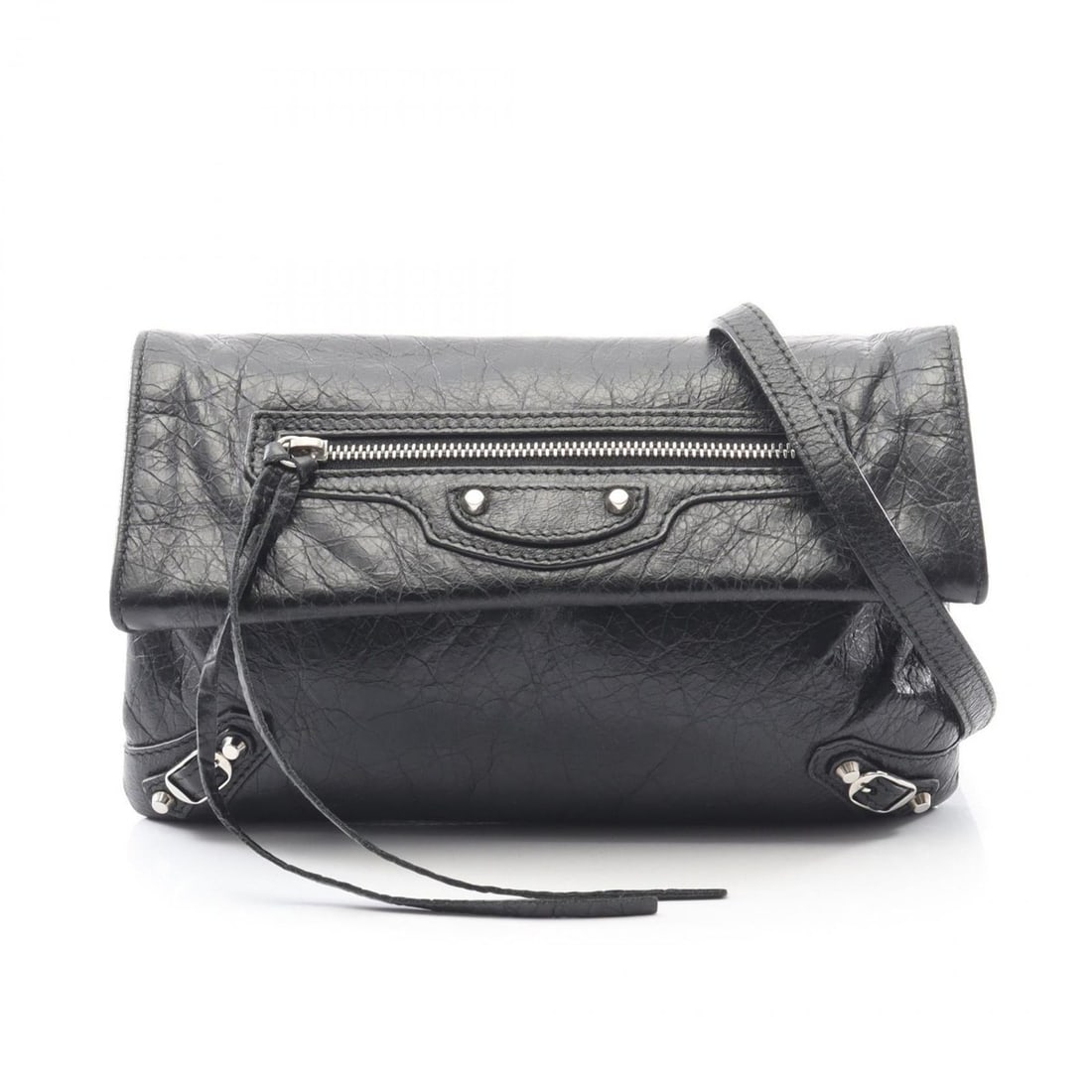 Balenciaga Classic Envelope Shoulder Bag, Leather, Women's, Black, 431650 (1 of 14)
