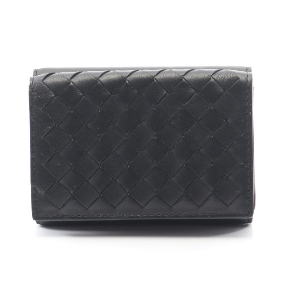 Bottega Veneta Intrecciato Tri-fold Wallet, Leather, Men's and Women's, Black, 515385V00828885 (1 of 12)