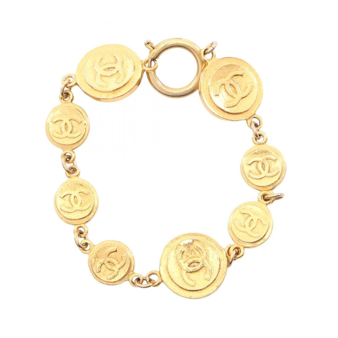 CHANEL Coco Mark Bracelet, Gold Plated, Women's: --- Catalog ---Category: DesignType: Charm braceletColor: GoldGender: WomenMaterial: Gold platingCategory: GeneralBrand: Chanel--- Item List ---Section: ConditionRanking: Rank B Used - Traces of usage