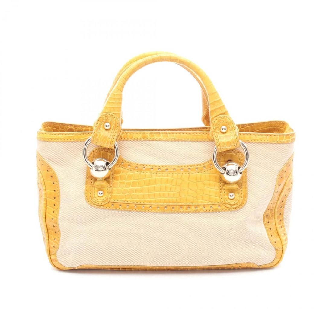 Celine Boogie Bag Handbag Canvas Leather Women's Beige Yellow: --- Catalog ---Category: SizeSize (HxWxD): 20cm x 31.5cm x 13.5cm / 7.87'' x 12.4'' x 5.31''Category: DesignType: HandbagColor: Beige, YellowGender: WomenMaterial: Canvas , Leather Category: GeneralBr