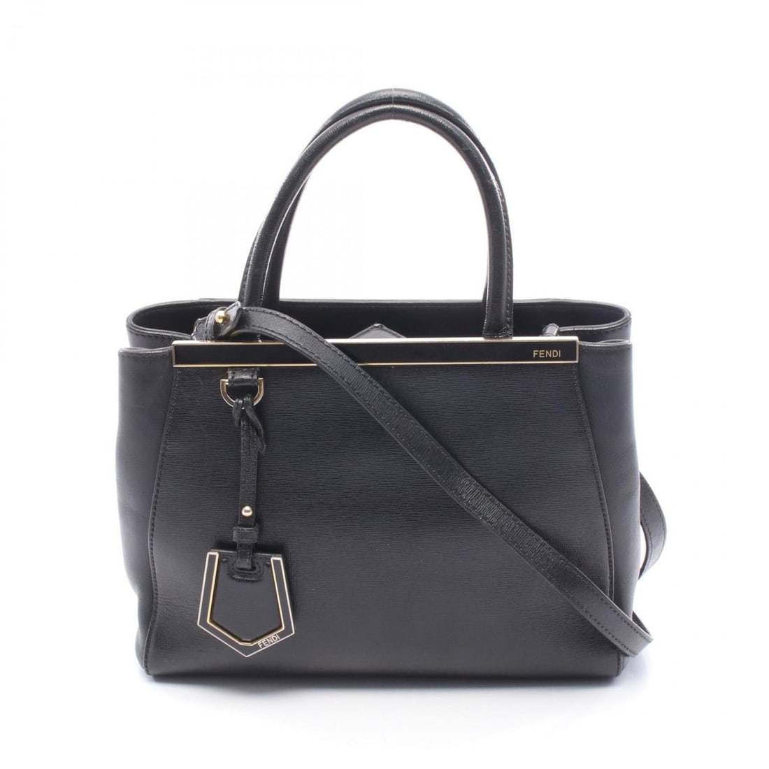 Fendi Petite 2Jours handbag in black leather for women. (1 of 18)