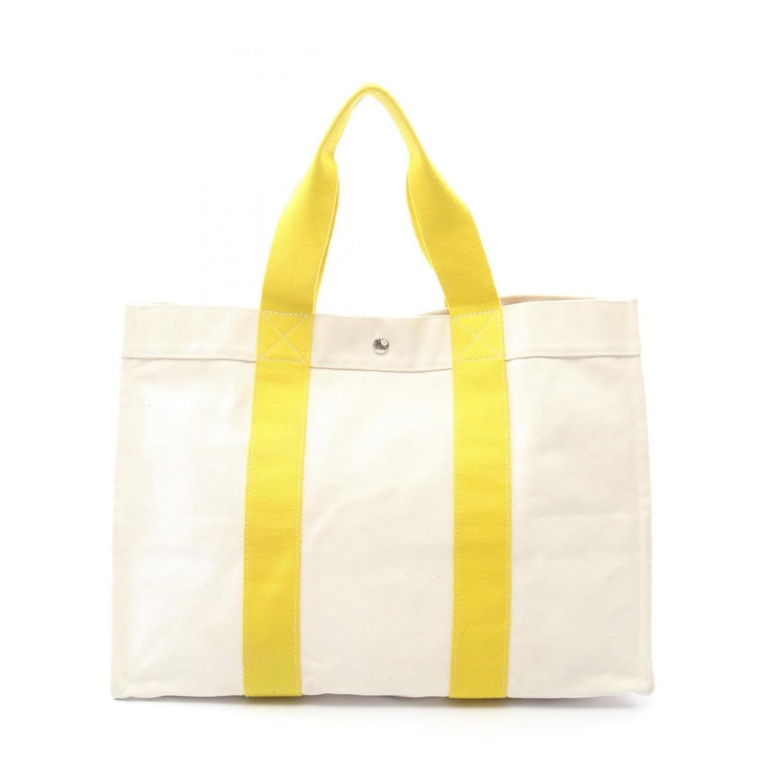 Hermes Hermès Bora GM Tote Bag, Canvas, Women's, Ivory and Yellow: --- Catalog ---Category: SizeSize (HxWxD): 36cm x 48cm x 23cm / 14.17'' x 18.89'' x 9.05''Category: DesignType: Tote bagColor: Ivory, YellowGender: WomenMaterial: Canvas Hardware Color: SilverCategory