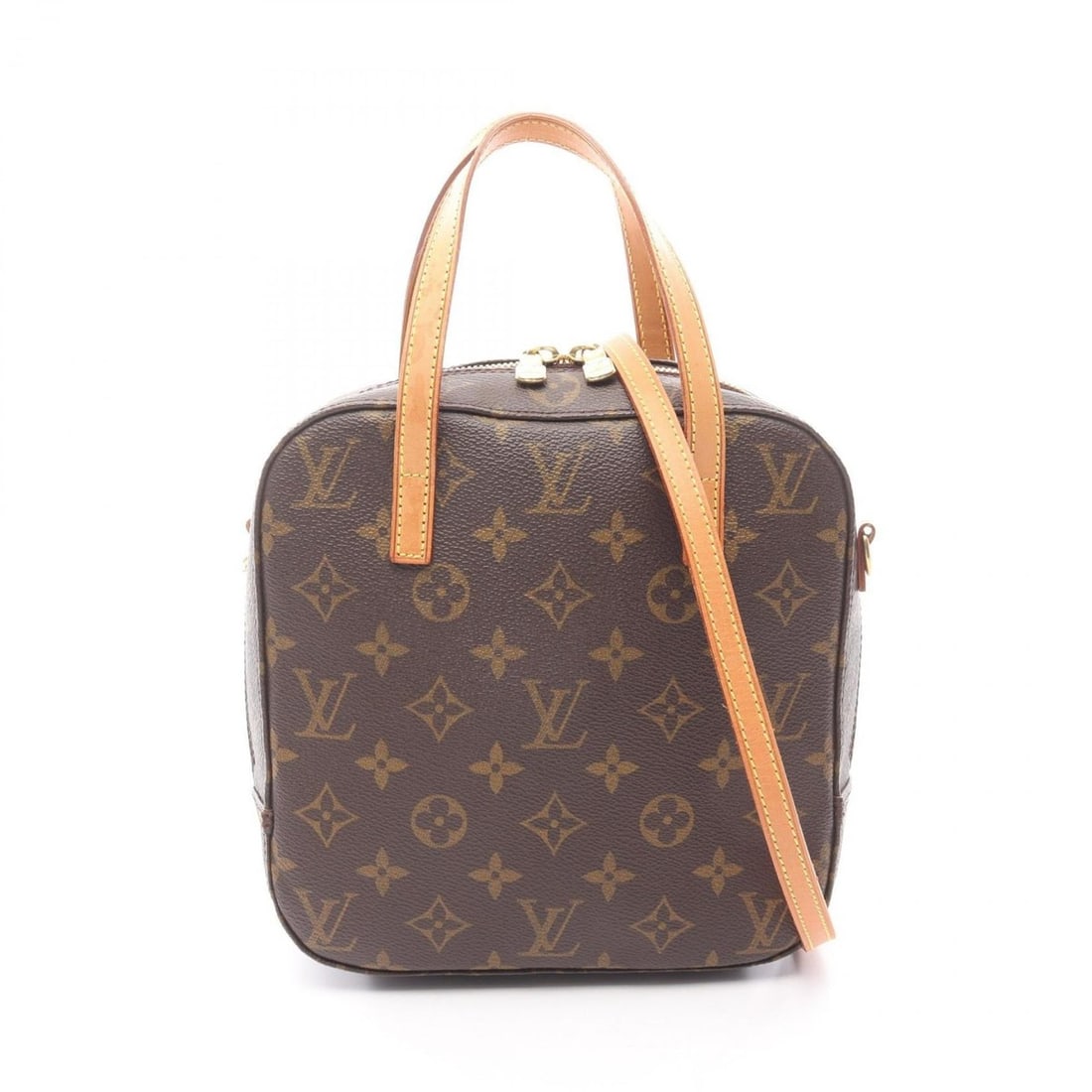 Louis Vuitton Spontini Handbag, Coated Canvas and Leather, Monogram, Women's, Brown, M47500: --- Catalog ---Category: SizeSize (HxWxD): 20cm x 20cm x 7.5cm / 7.87'' x 7.87'' x 2.95''Category: DesignType: HandbagColor: BrownGender: WomenMaterial: Coated canvas , Leather Category: GeneralMPN: M