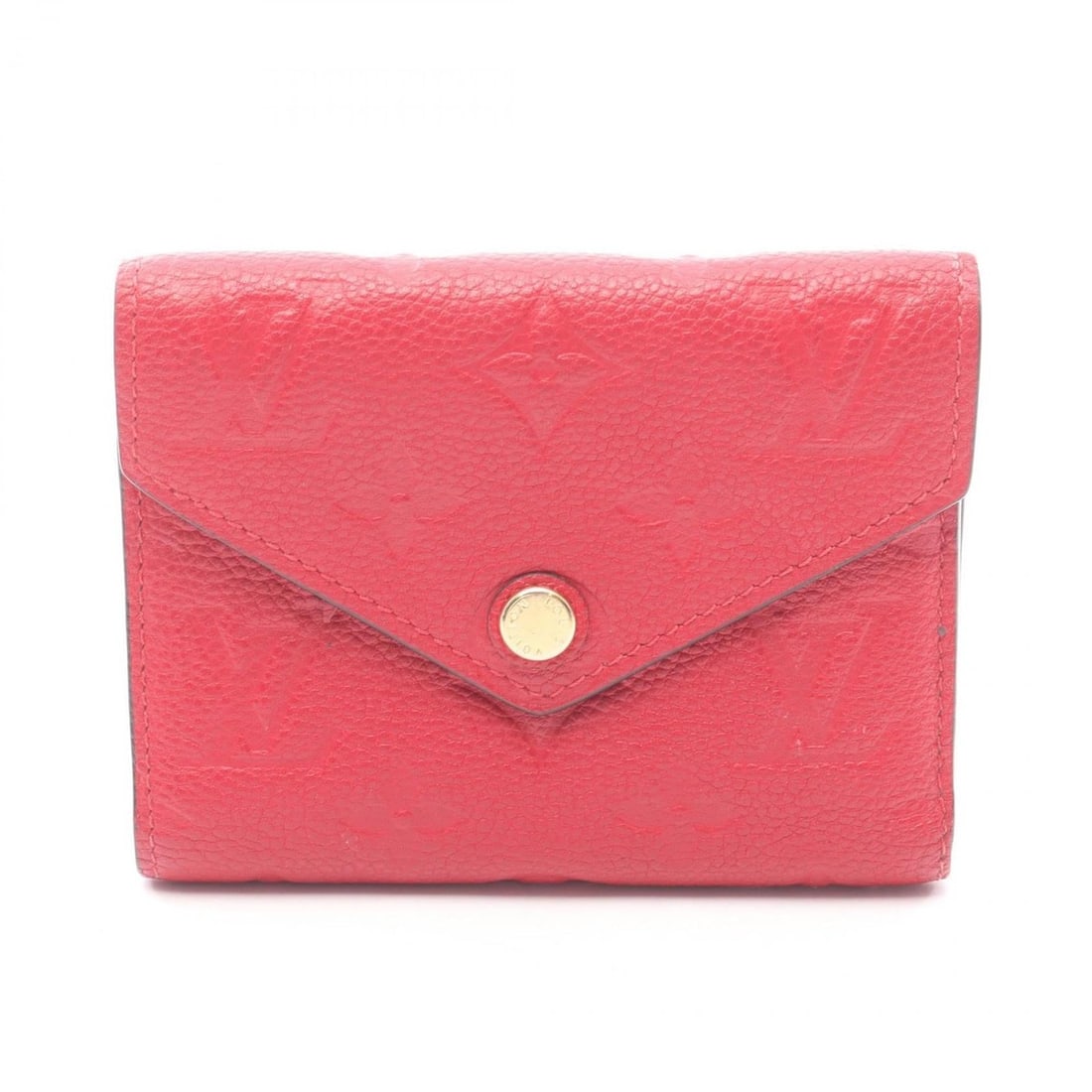 Louis Vuitton Victorine Portefeuille Tri-fold Wallet in Monogram Empreinte Leather, Women's, Red,: --- Catalog ---Category: SizeSize (HxWxD): 9cm x 12cm x 1.5cm / 3.54'' x 4.72'' x 0.59''Category: DesignType: Wallet (tri-fold)Color: Red color, SacrletGender: WomenMaterial: Monogram Empreinte Catego