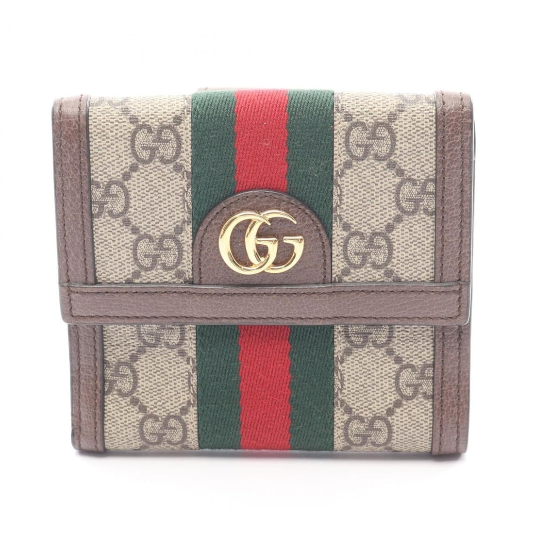 Gucci Ophidia GG French Flap Wallet, Sherry Line, Double-Hook Leather, Women's, Beige and Brown,: --- Catalog ---Category: SizeSize (HxWxD): 11cm x 12cm x 3cm / 4.33'' x 4.72'' x 1.18''Category: DesignType: Wallet (bi-fold)Color: Beige, BrownGender: WomenMaterial: Leather , PVC Category: GeneralMP