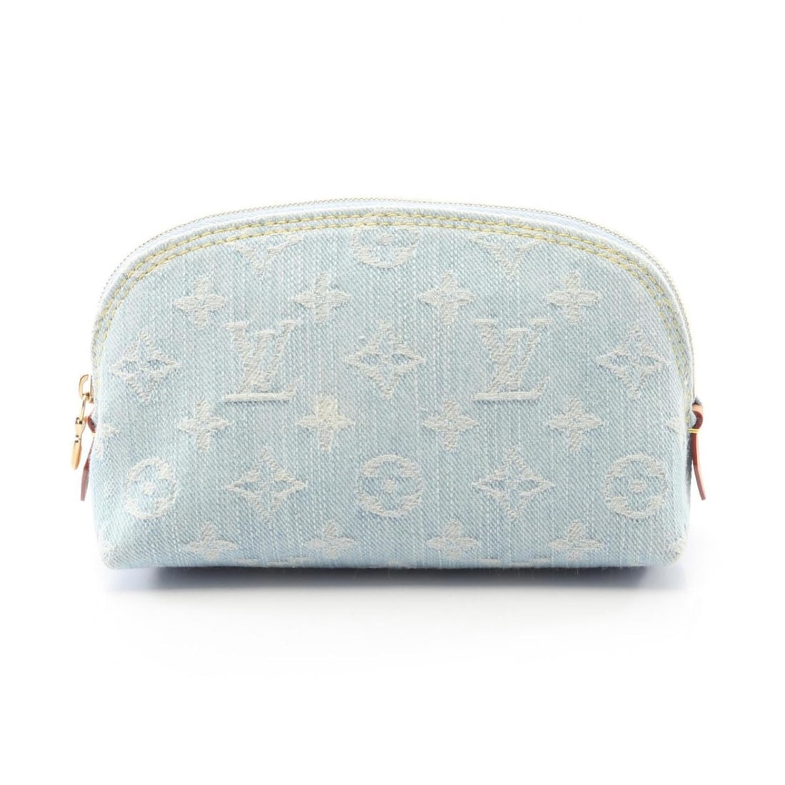Louis Vuitton Cosmetic PM Pouch Bag in Monogram Denim and Leather, Women's, Blue Brown, M83616: --- Catalog ---Category: SizeSize (HxWxD): 10cm x 17cm / 3.93'' x 6.69''Category: DesignType: PouchColor: BlueGender: WomenMaterial: Monogram Denim Category: GeneralMPN: M83616Brand: Louis Vuitton---