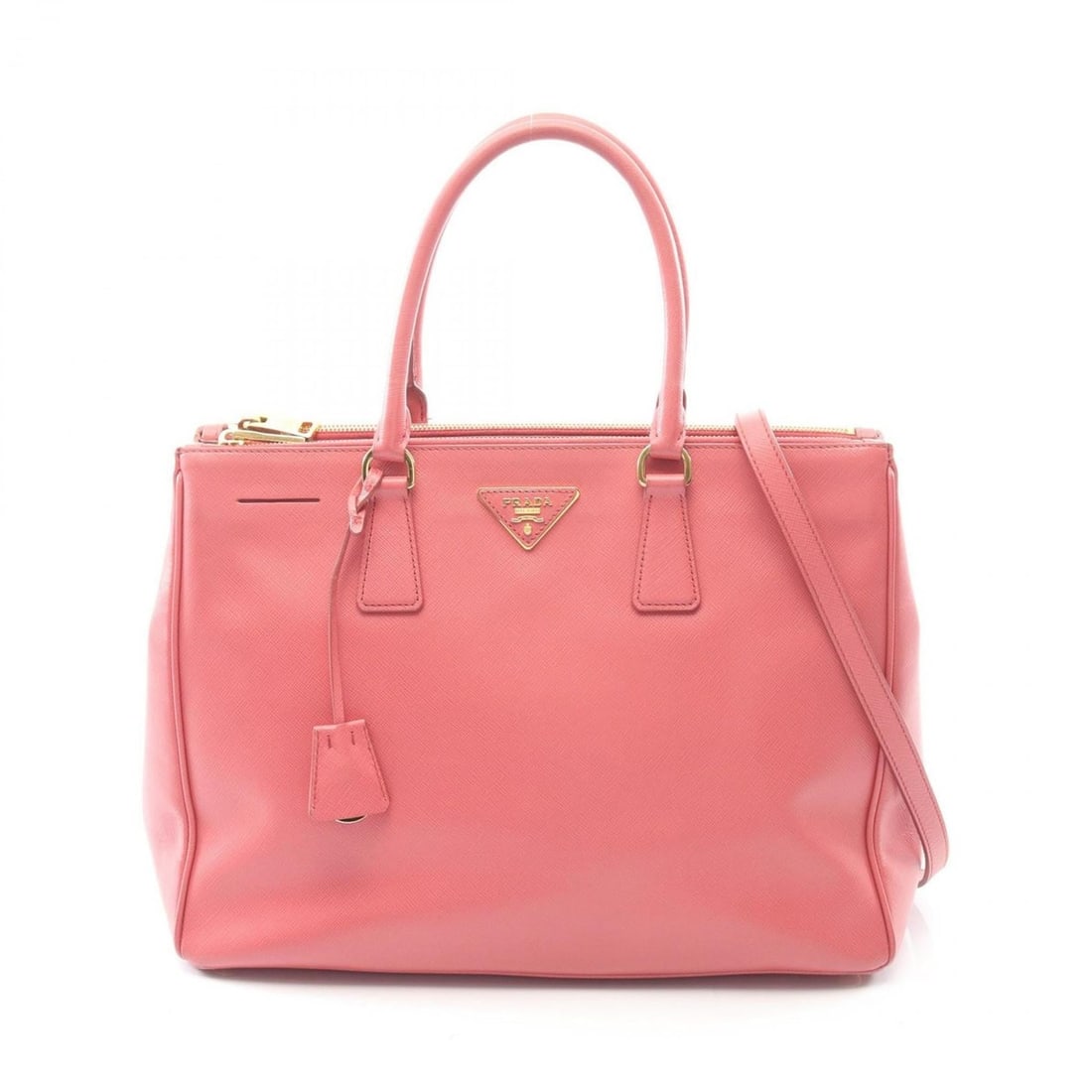 Prada Galleria Large Tote Bag in Saffiano Leather, Women's, Pink: --- Catalog ---Category: SizeSize (HxWxD): 25.5cm x 33.5cm x 15cm / 10.03'' x 13.18'' x 5.9''Category: DesignType: Tote bagColor: PinkGender: WomenMaterial: Saffiano triangle Category: GeneralBrand: P