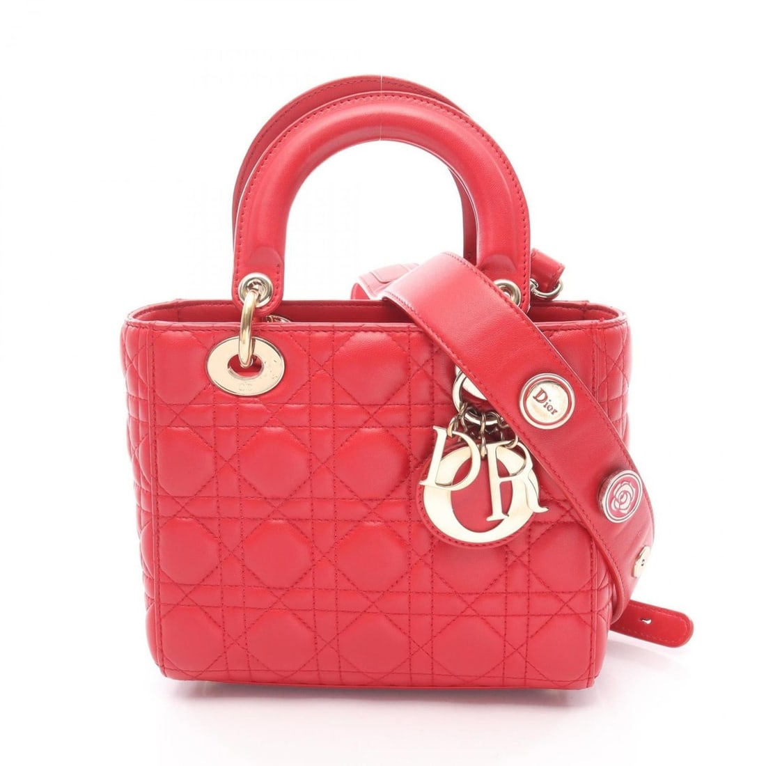 Christian Dior Dior Lady My ABC Cannage Handbag, Leather, Women's, Red (1 of 12)