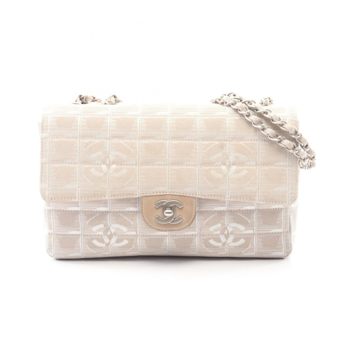 CHANEL New Travel Line Shoulder Bag, Leather, Nylon Canvas, Women's, Beige: --- Catalog ---Category: SizeSize (HxWxD): 16cm x 25cm x 6cm / 6.29'' x 9.84'' x 2.36''Category: DesignType: Shoulder bagColor: BeigeGender: WomenMaterial: Leather , Nylon canvas Category: GeneralBran