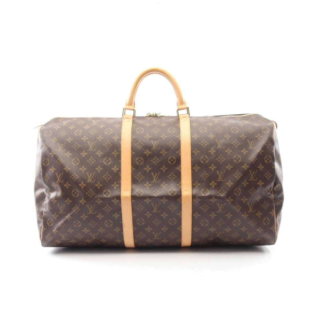 Louis Vuitton Keepall 60 Boston Bag, Coated Canvas and Leather, Monogram, Brown, Men's Women's,: --- Catalog ---Category: SizeSize (HxWxD): 33cm x 60cm x 26cm / 12.99'' x 23.62'' x 10.23''Category: DesignType: Boston bagColor: BrownGender: Men,WomenMaterial: Coated canvas , Leather , Monogram Cat