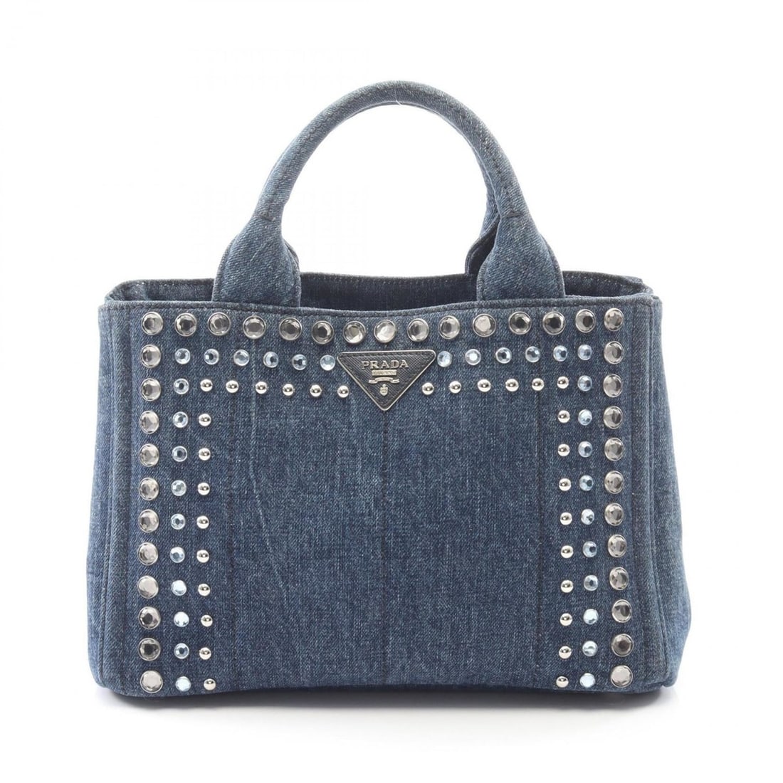 Prada Canapa tote bag in denim, navy blue for women.: --- Catalog ---Category: SizeSize (HxWxD): 19cm x 28.5cm x 15cm / 7.48'' x 11.22'' x 5.9''Category: DesignType: Tote bagColor: NavyGender: WomenMaterial: Denim Category: GeneralBrand: Prada--- Item Li