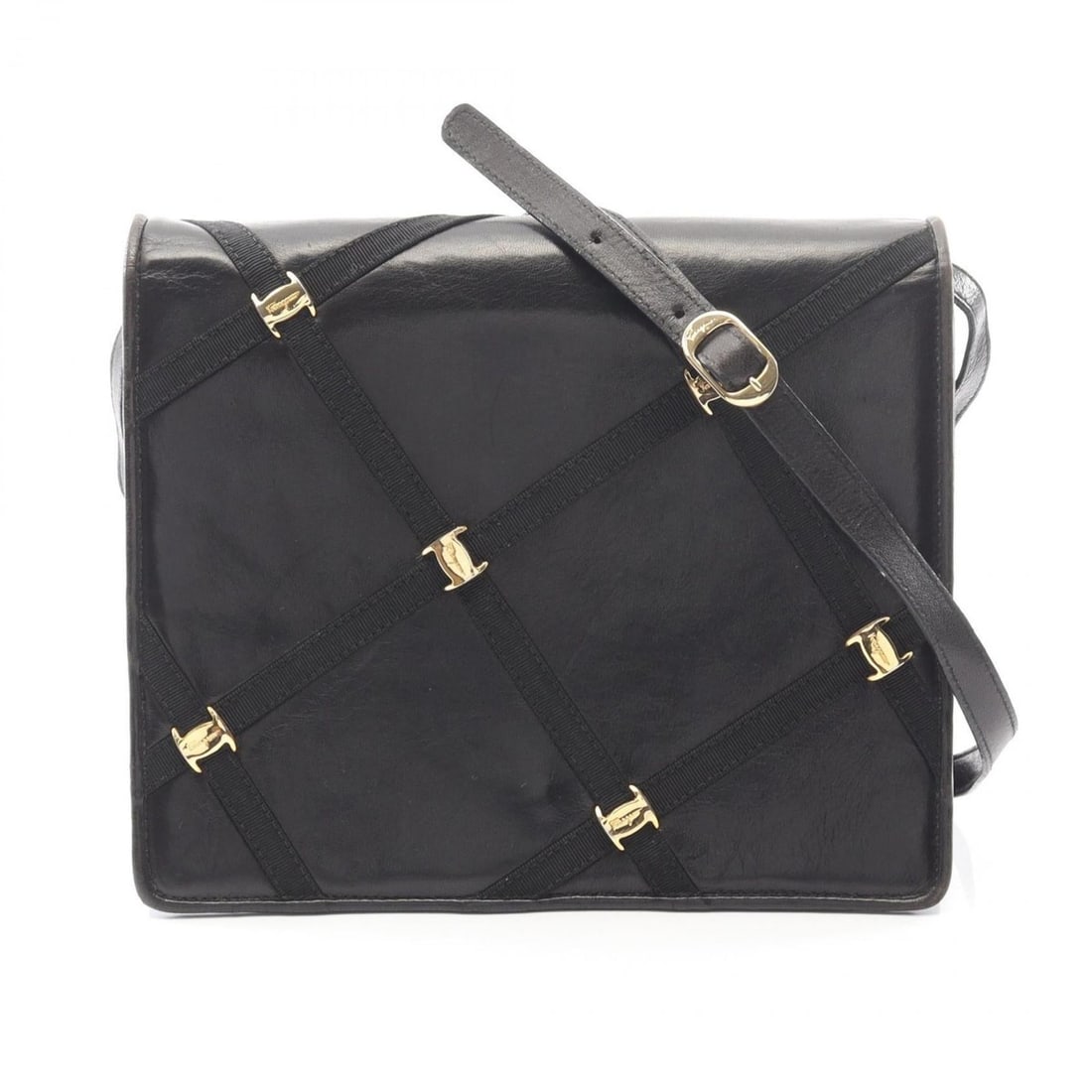 Salvatore Ferragamo Vara Shoulder Bag, Leather, Women's, Black (1 of 11)