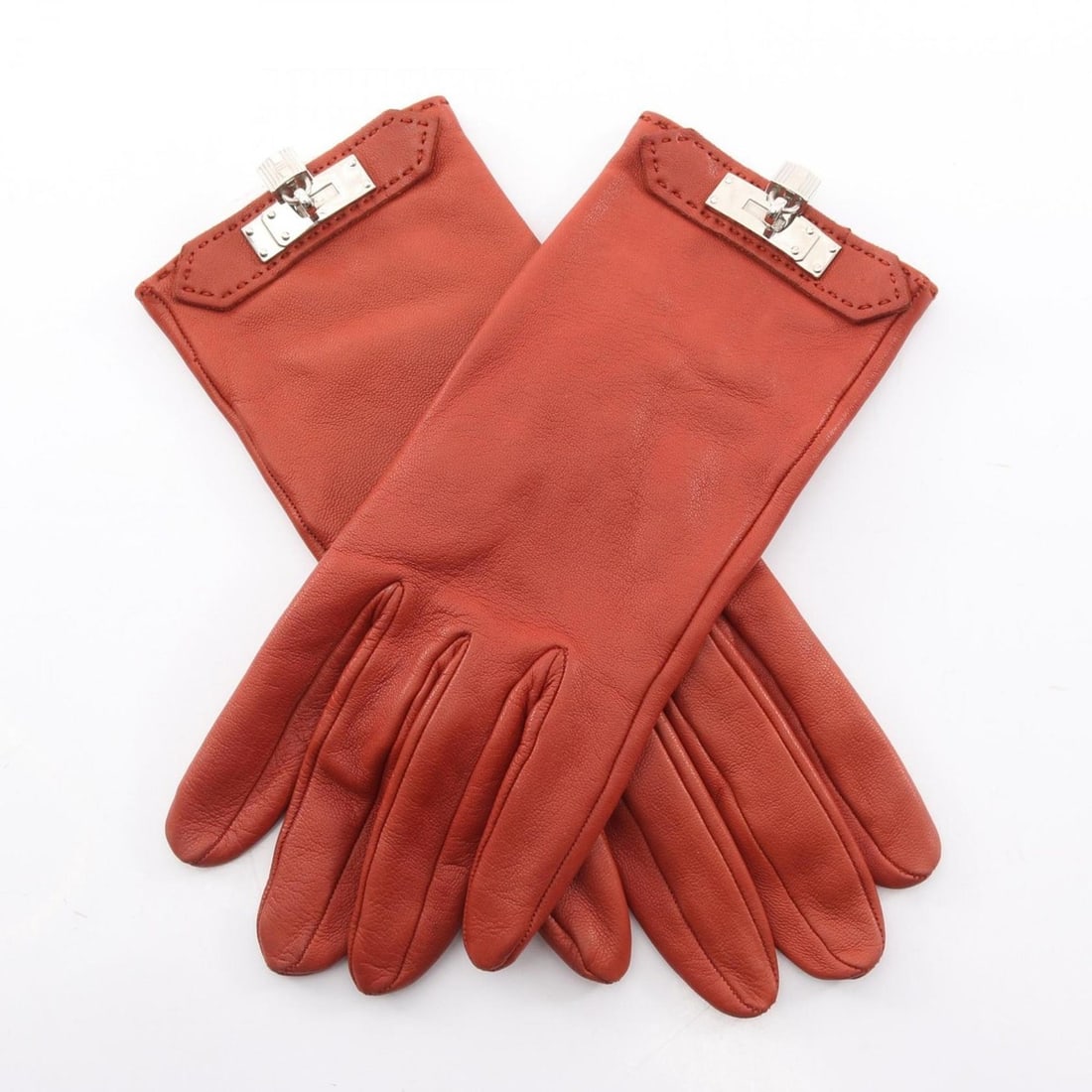Hermes Hermès Kelly Gloves, Leather, Women's, Bordeaux (1 of 12)