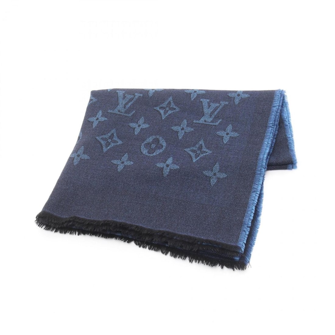 Louis Vuitton Etoile Monogram Scarf/Shawl, Silk, Wool, and Cashmere, Women's, Navy Blue, M70236 (1 of 13)