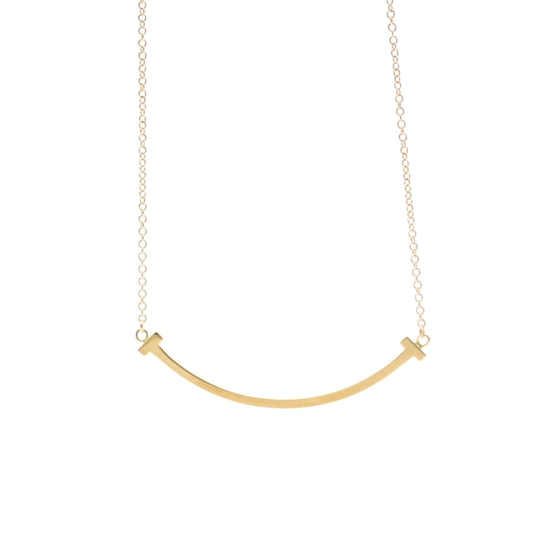 Tiffany Tiffany T Smile Small Necklace Pink Gold (18K) No Stone Men,Women Fashion Pendant Necklace: --- Catalog ---Category: SizeWeight: 2.8g / 0.09oz.Neck Circumference: 40 cm - 45 cm / 15.74'' - 17.71''Category: DesignColor: Pink goldMetal: GoldStone: No StoneStyle: FashionGender: Men,WomenMateria