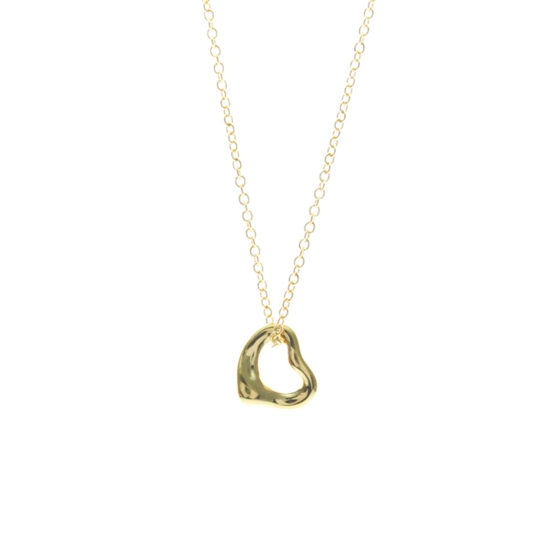 Tiffany Open Heart Extra Mini Necklace Yellow Gold (18K) No Stone Men,Women Fashion Pendant Necklace: --- Catalog ---Category: SizeWeight: 1.6g / 0.05oz.Pendant Size: 7mm x 7mm / 0.27'' x 0.27''Neck Circumference: 40.5 cm / 15.94''Category: DesignColor: GoldMetal: GoldStone: No StoneStyle: FashionGend