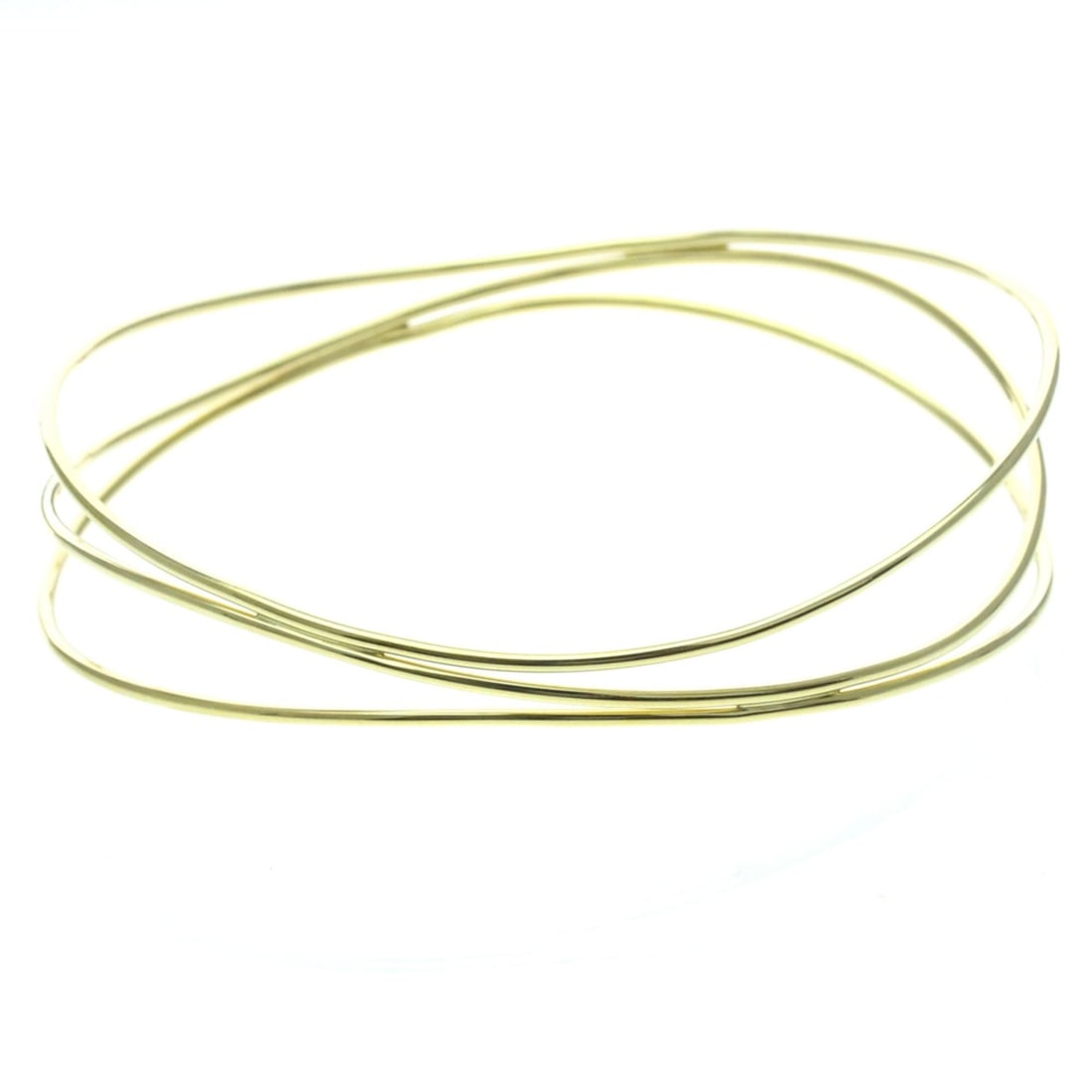 Tiffany Wave 3 Row Bracelet Yellow Gold (18K) No Stone Men,Women Necklace (1 of 17)