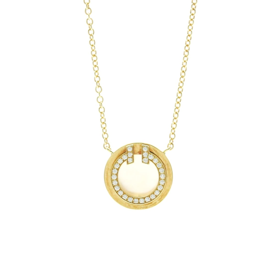 Tiffany TTWO Circle Diamond Necklace Yellow Gold (18K) Diamond Women,Men Fashion Pendant Necklace: --- Catalog ---Category: SizeWeight: 3.3g / 0.11oz.Pendant Size: 10.8mm x 10.8mm / 0.42'' x 0.42''Neck Circumference: 40.5 cm - 45.5 cm / 15.94'' - 17.91''Category: DesignColor: GoldMetal: GoldStone: