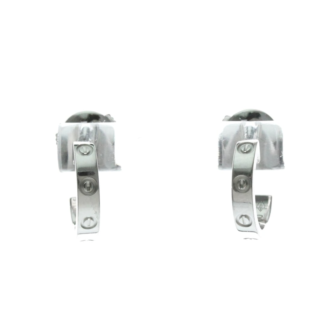 Cartier Baby Love Earrings No Stone White Gold (18K) Half Hoop Earrings Silver: --- Catalog ---Category: SizeWeight: 3.5g / 0.12oz.Size (HxWxD): 12.60mm x 2.70mm / 0.50'' x 0.11''Category: DesignType: Half hoop earringsColor: SilverMetal: White GoldStone: No StoneStyle: FashionGe