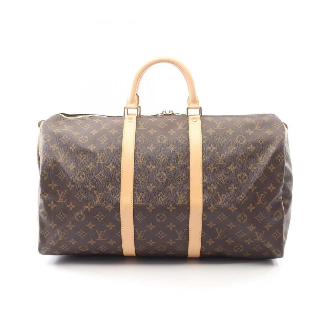 Louis Vuitton Keepall 50 Boston Bag, Coated Canvas and Leather, Monogram, Brown, Men's Women's,: --- Catalog ---Category: SizeSize (HxWxD): 28cm x 51cm x 21.5cm / 11.02'' x 20.07'' x 8.46''Category: DesignType: Boston bagColor: BrownGender: Men,WomenMaterial: Coated canvas , Leather Category: Gen