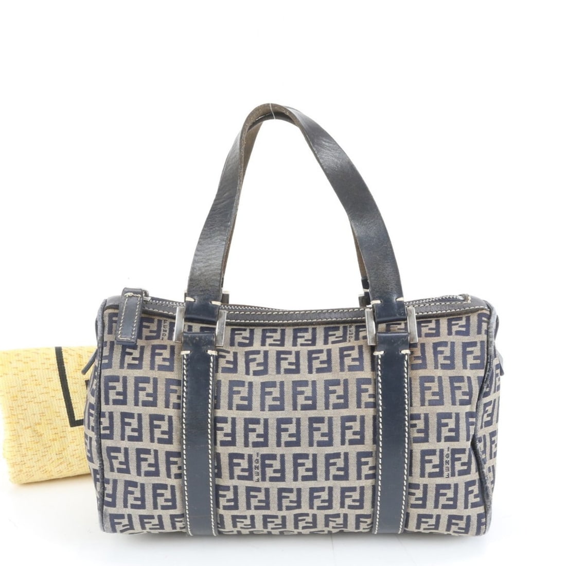 Fendi Zucchino Leather Tote Bag Shoulder Handbag Navy Women's: --- Catalog ---Category: SizeSize (HxWxD): 13cm x 25cm x 11cm / 5.11'' x 9.84'' x 4.33''Category: DesignType: Shoulder bag, Tote bagColor: NavyGender: WomenMaterial: Leather , Canvas Category: General