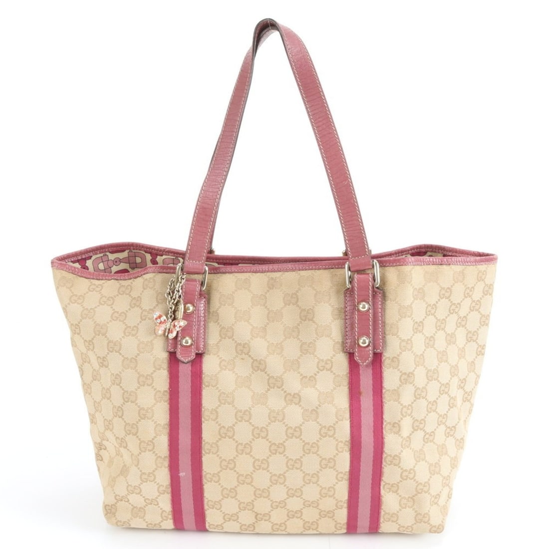 Gucci GG Canvas 139260 Leather Tote Bag Shoulder Handbag Women's: --- Catalog ---Category: SizeSize (HxWxD): 25cm x 32cm x 15cm / 9.84'' x 12.59'' x 5.9''Category: DesignType: Shoulder bag, Tote bagColor: Beige, PinkGender: WomenMaterial: Leather , Canvas Category: