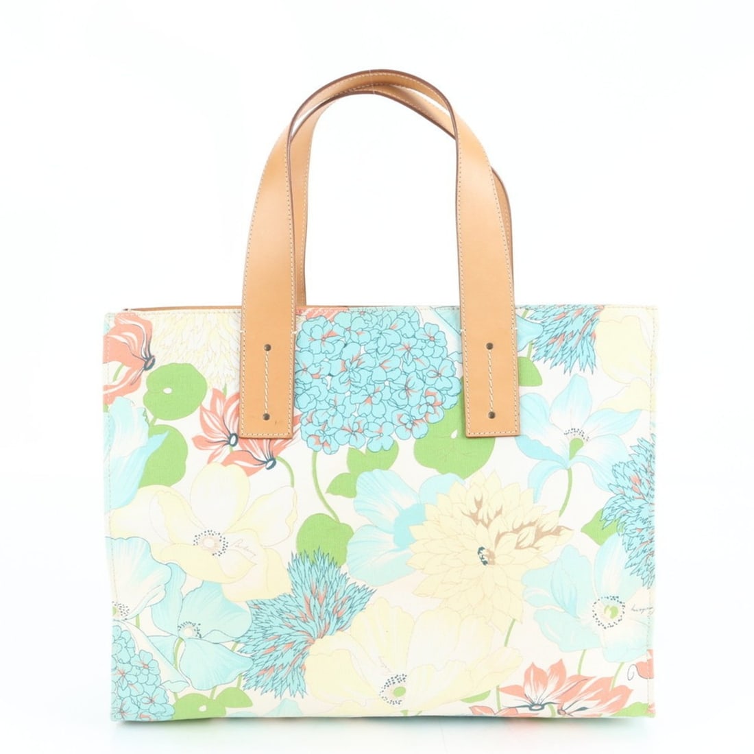 Burberry Botanical Flower Print Leather Tote Bag Shoulder Handbag Women's (1 of 9)