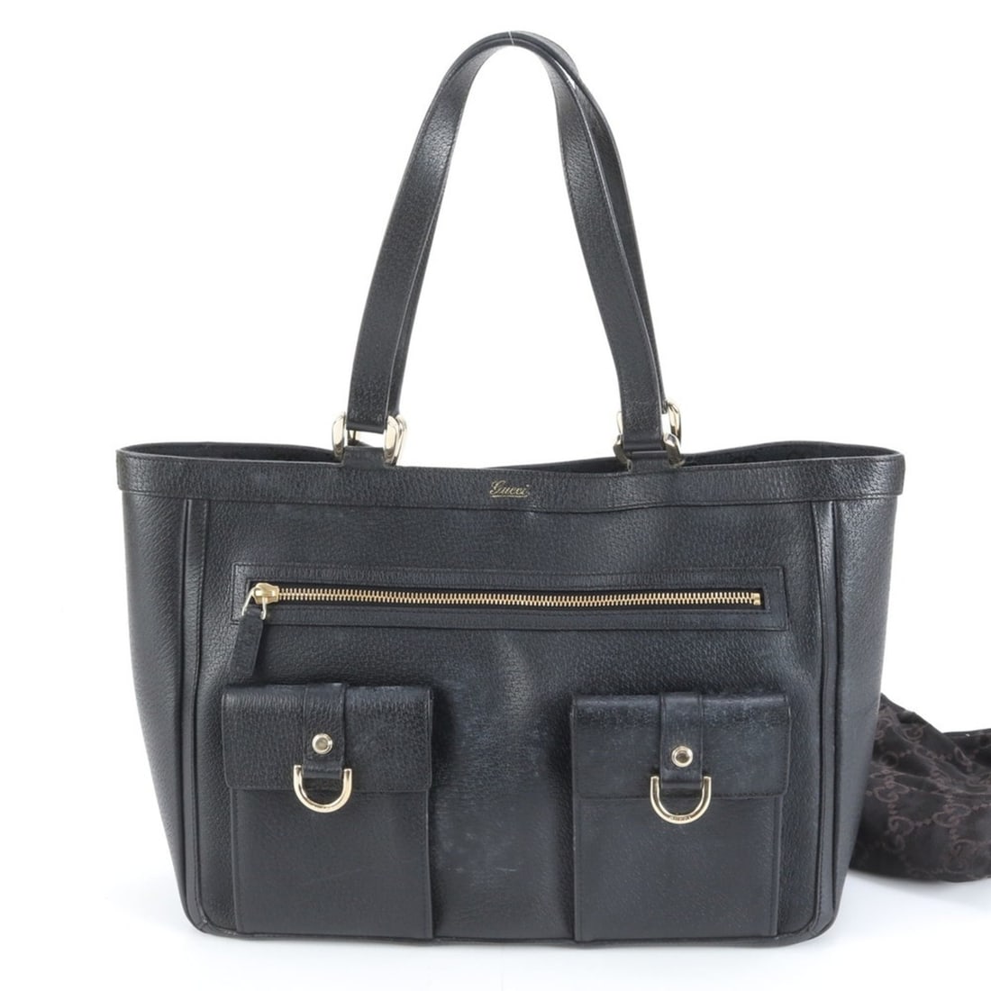 Gucci Abbey 146247 Leather Tote Bag Shoulder Handbag Black Women's (1 of 9)