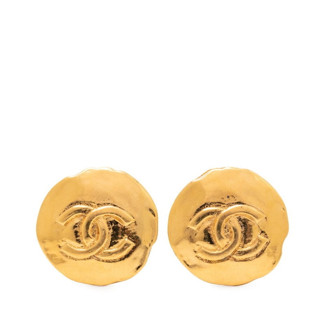 Vintage Chanel Coco Mark Round Earrings, Gold Plated, Women's, CHANEL (1 of 10)