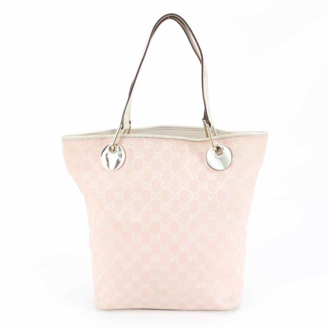 Gucci GG Canvas 120836 Leather Tote Bag Shoulder Handbag Pink Women's: --- Catalog ---Category: SizeSize (HxWxD): 31cm x 24cm x 12cm / 12.2'' x 9.44'' x 4.72''Strap Length: 48cm / 18.89''Category: DesignType: Shoulder bag, Tote bagColor: PinkGender: WomenMaterial: GG can