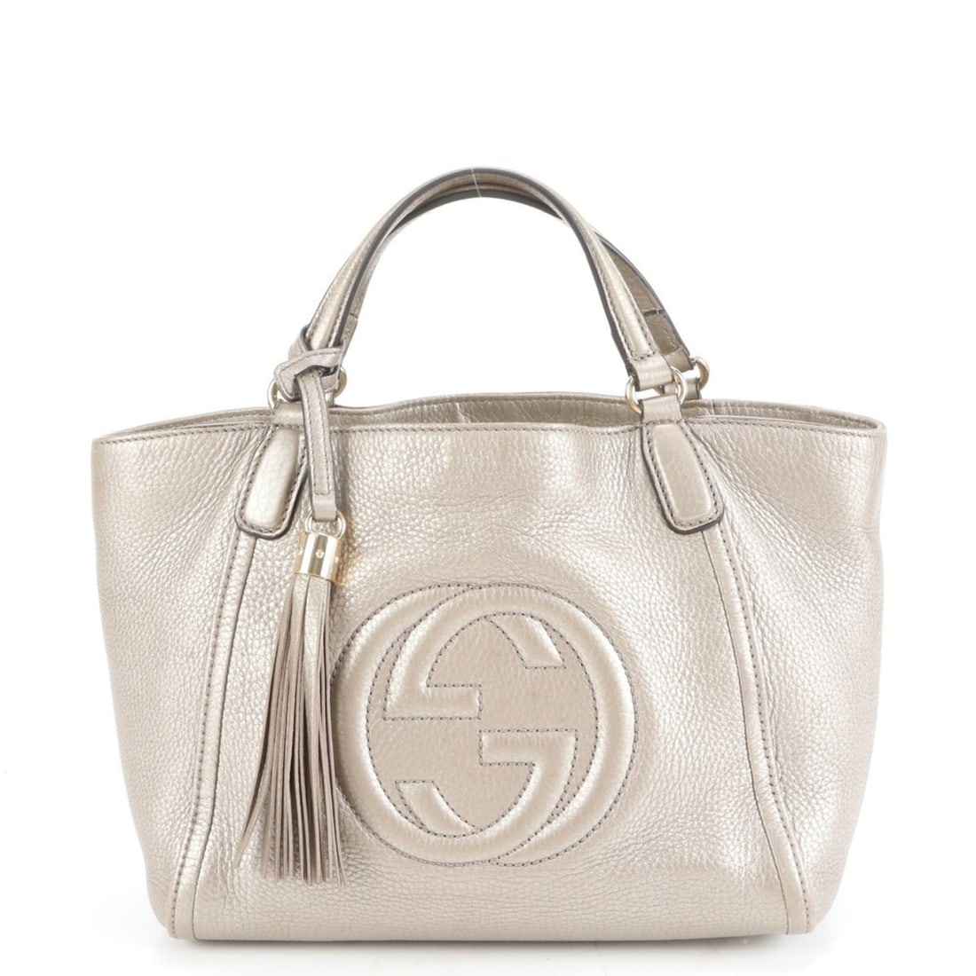 Gucci Interlocking G Soho Tassel Fringe Leather Tote Bag 336751 Women's: --- Catalog ---Category: SizeSize (HxWxD): 21cm x 26cm x 13cm / 8.26'' x 10.23'' x 5.11''Category: DesignType: Handbag, Tote bagColor: SilverGender: WomenMaterial: Leather Category: GeneralMPN: 336751